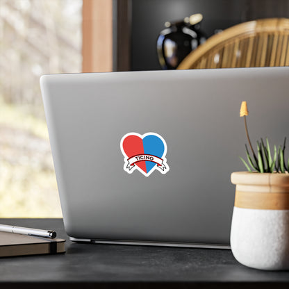 I Love Ticino Sticker – Heart-Shaped Swiss Canton Decal ❤️💙