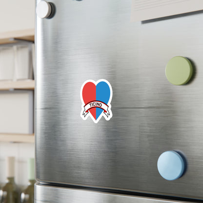 I Love Ticino Sticker – Heart-Shaped Swiss Canton Decal ❤️💙