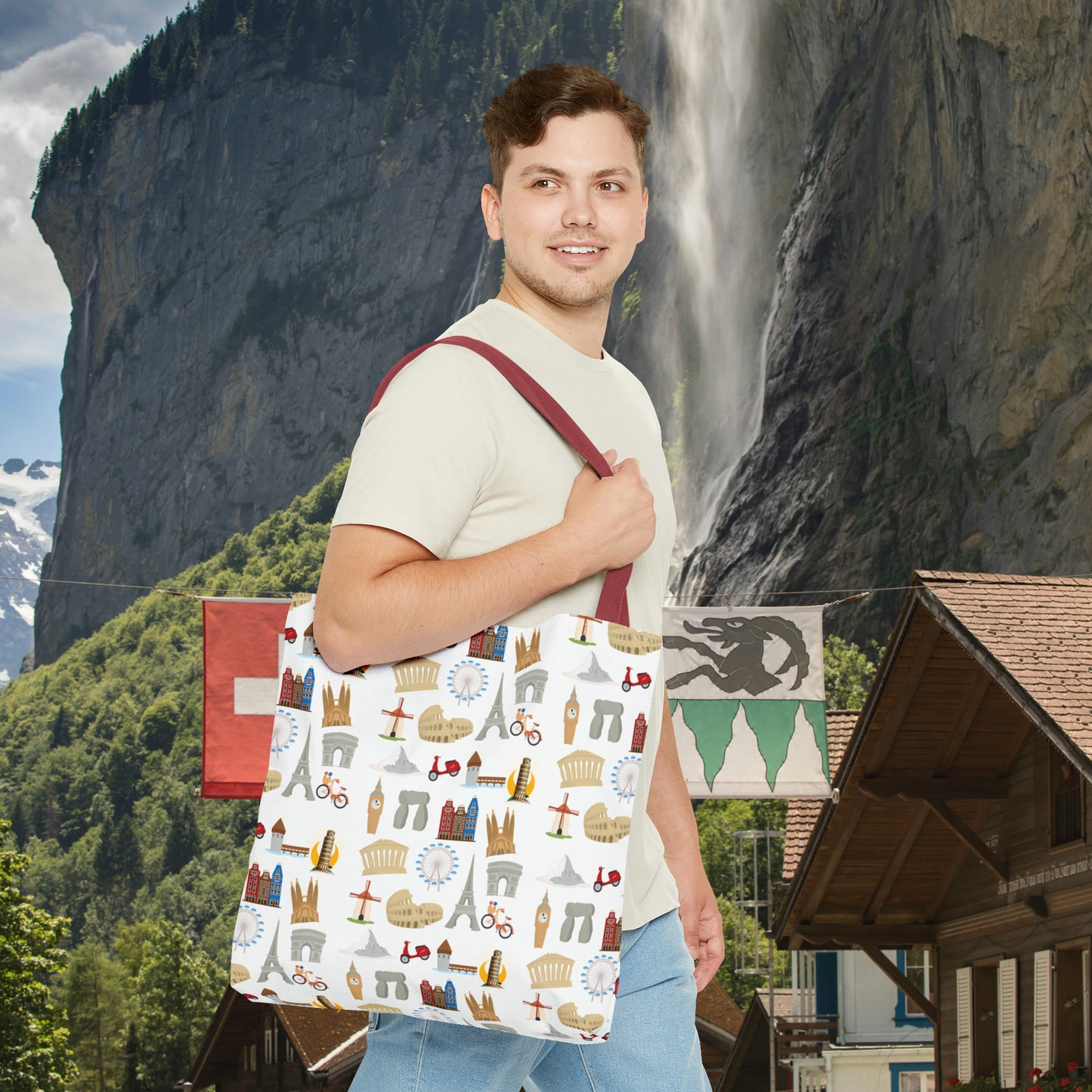 Europe Travel Pattern  | Tote Bag (AOP)