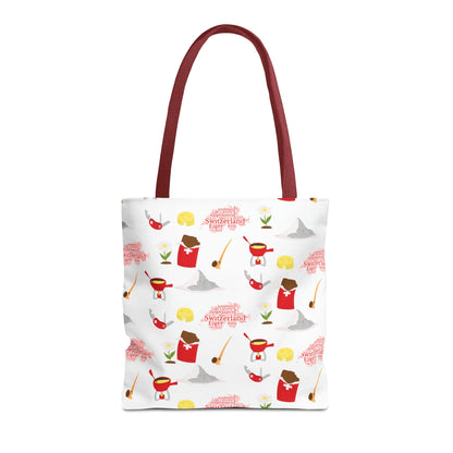 Switzerland Travel Elements Pattern | Tote Bag (AOP)