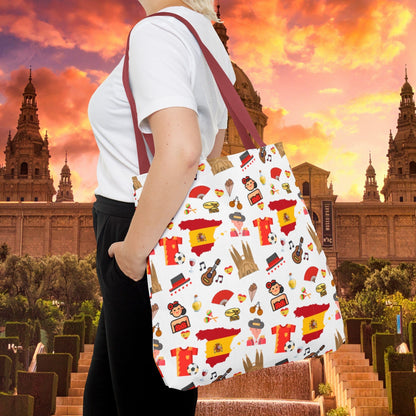 Discover Spain in Style: Vibrant Travel Tote Bag with Iconic Pattern