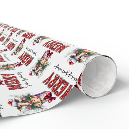 Merry Swissmas Wrapping Paper | Featuring Swiss Cows on Gift Boxes!