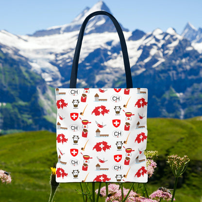 Swiss Icons Tote: Culture & Travel Pattern