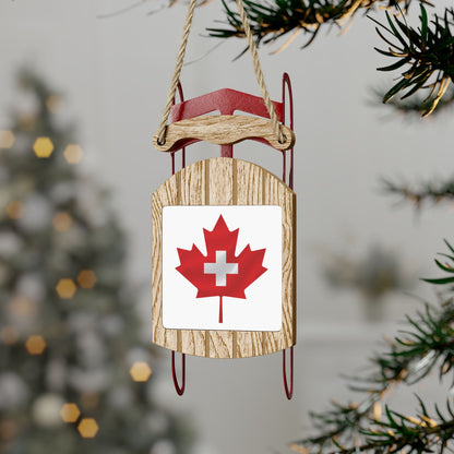 Swiss-Canadian Pride Sled Ornament 🇨🇦🇨🇭 | Perfect Gift for Swiss Canadians