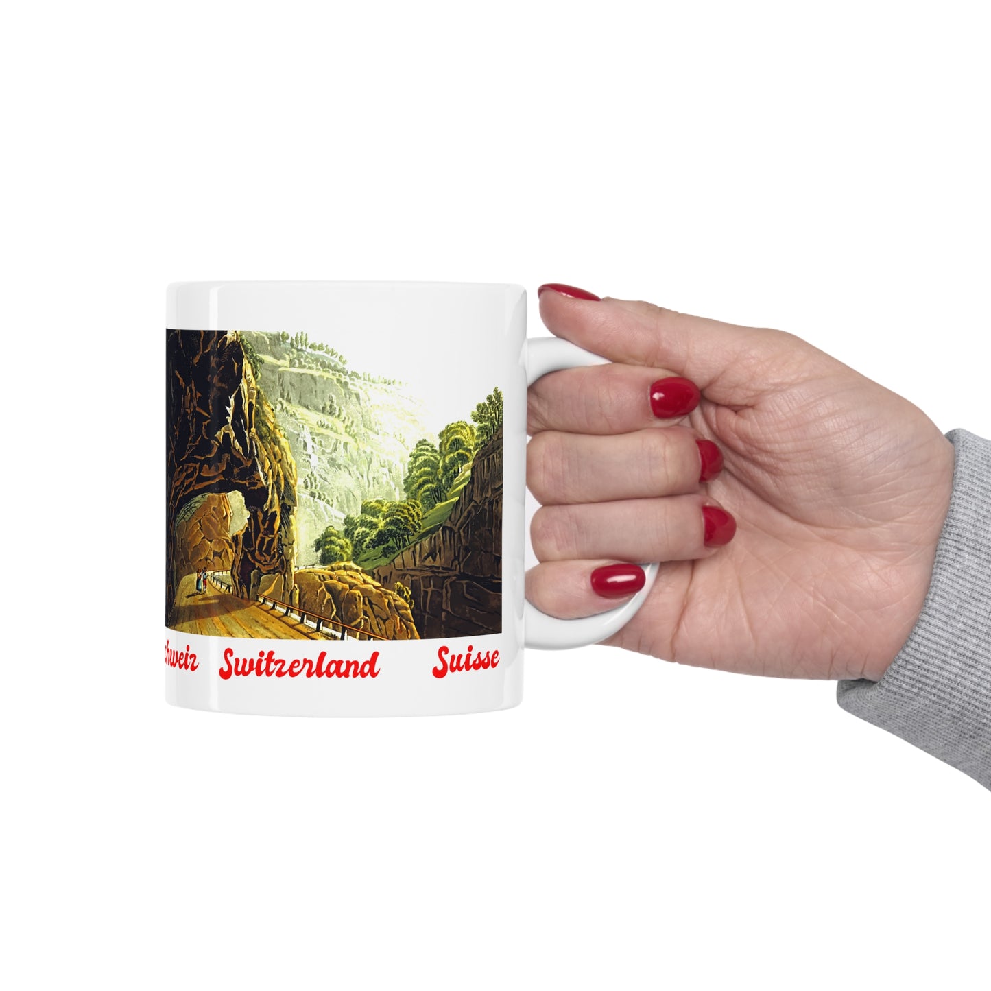 Road Tunnel Through a Rock | Vintage Painting Mug