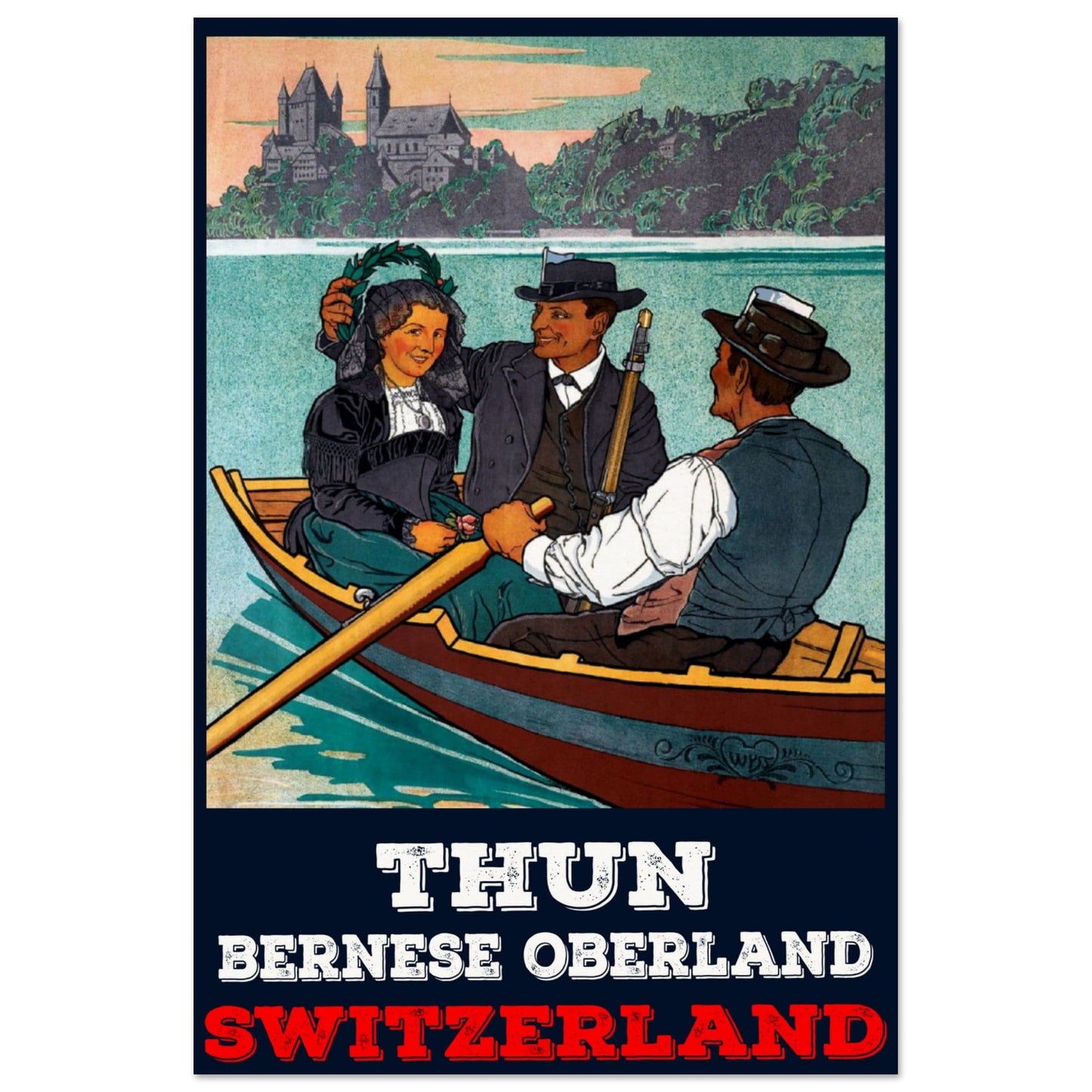 Thun, Switzerland Vintage Travel | Museum-Quality Poster | 60x90 cm / 24x36″