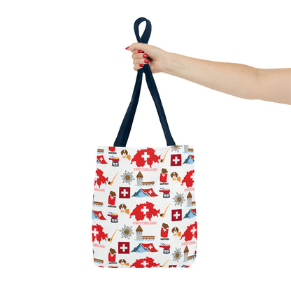 Swiss Travel and Culture Elements Pattern Tote Bag (AOP)