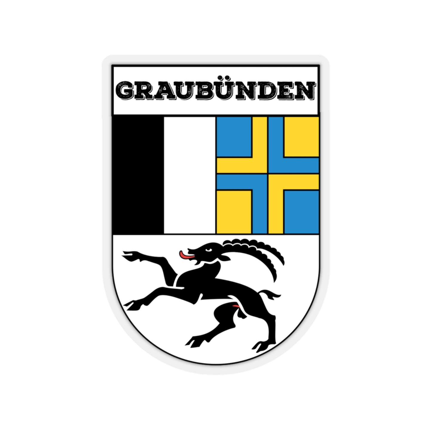 Graubünden, Switzerland | Coat of Arms Sticker | Swiss Alpine Emblem Decal 🐏🛡️