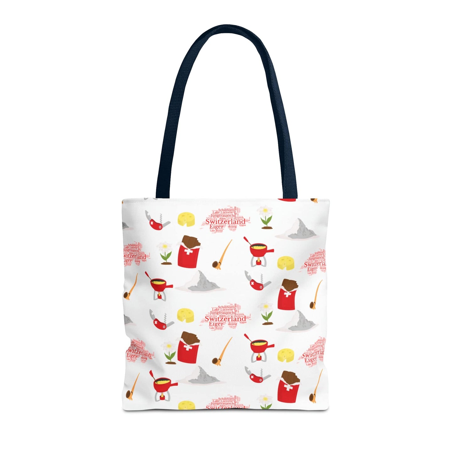 Switzerland Travel Elements Pattern | Tote Bag (AOP)