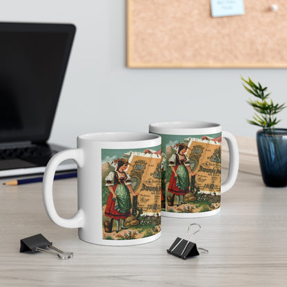 Swiss Vintage Painting of Early Days Money | Mug