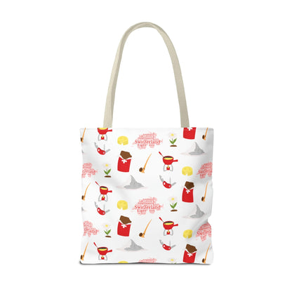 Switzerland Travel Elements Pattern | Tote Bag (AOP)