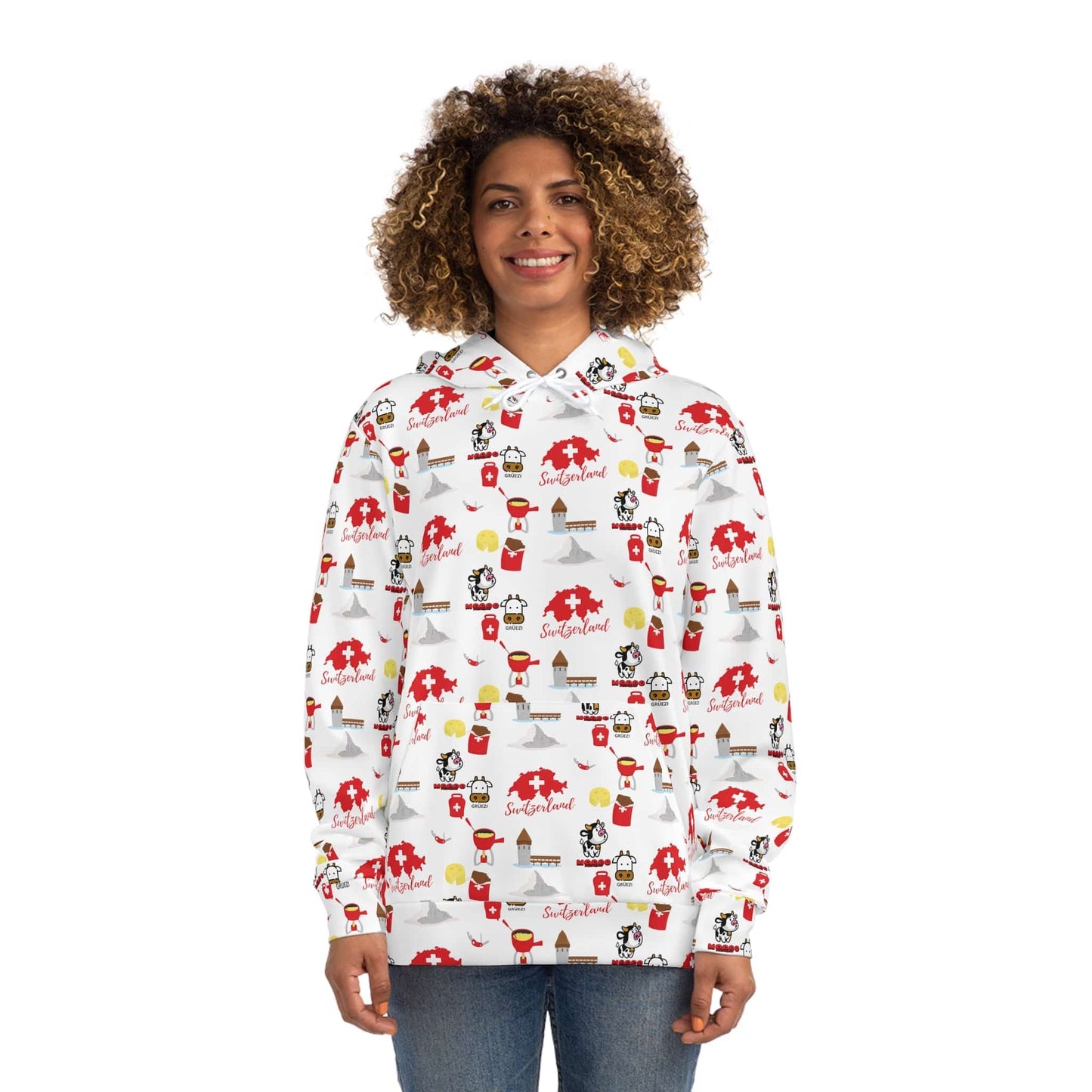 Switzerland Charming Travel Icons | All-Over Print Hoodie