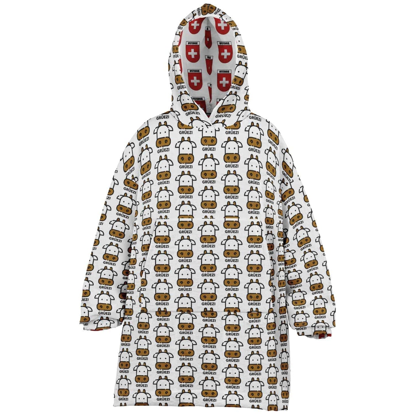 Swiss Cow and Swiss Coat of Arms | Reversible Youth Snug Hoodie