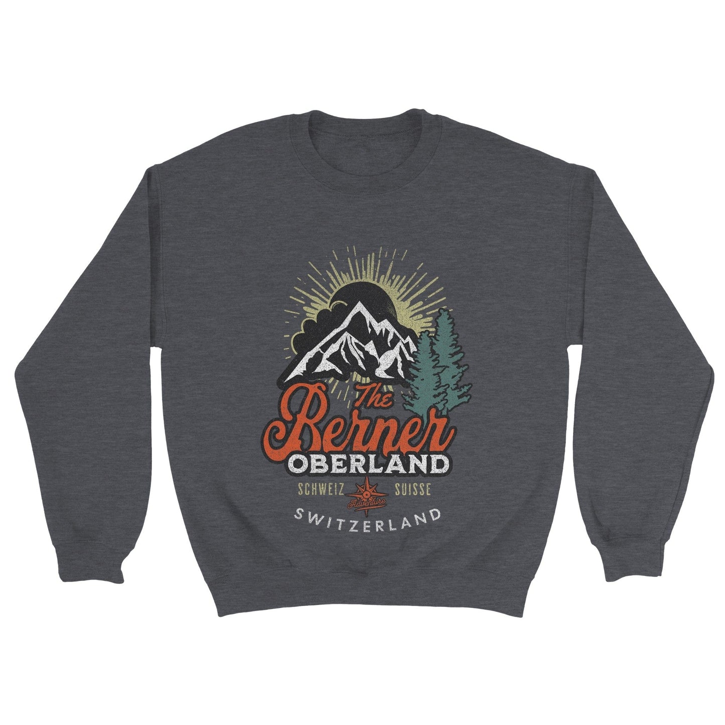 The Berner Oberland, Switzerland | Retro Outdoor Mountain Classic Unisex Sweatshirt