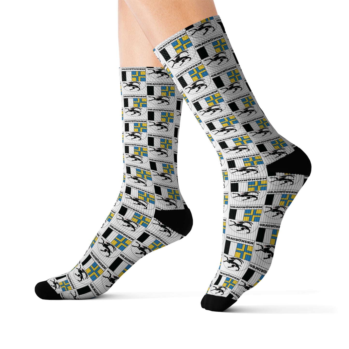 Graubünden, Switzerland Coat of Arms | Stylish AOP Socks