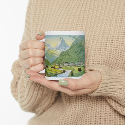 Zermatt and Matterhorn vintage painting mug