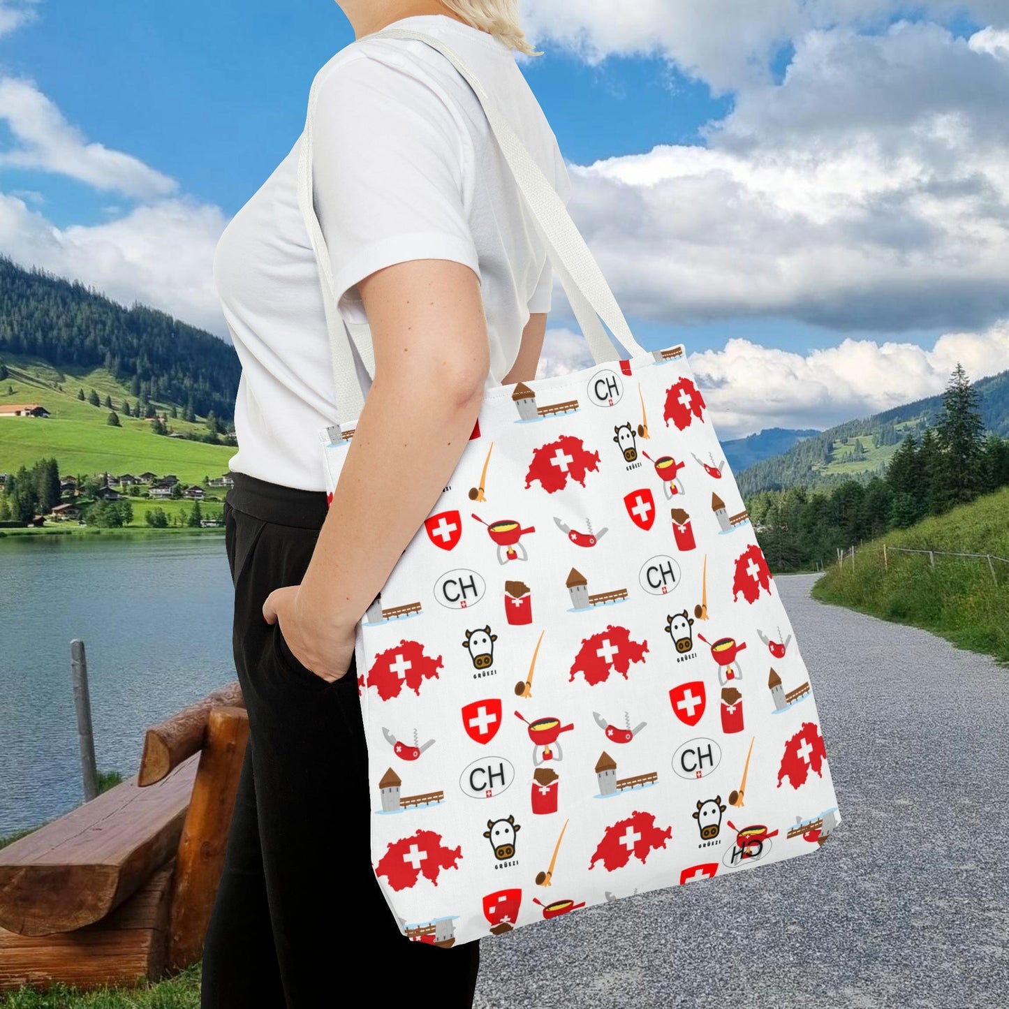 Swiss Icons Tote: Culture & Travel Pattern