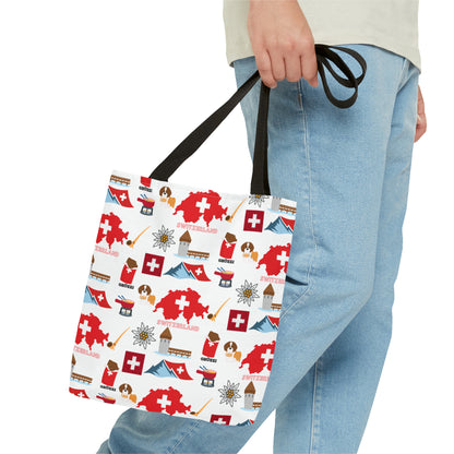 Swiss Travel and Culture Elements Pattern Tote Bag (AOP)