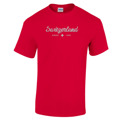 <img src="switzerland-embroidered-red-shirt.jpg" alt="Switzerland Since 1291 Embroidered Red Shirt">