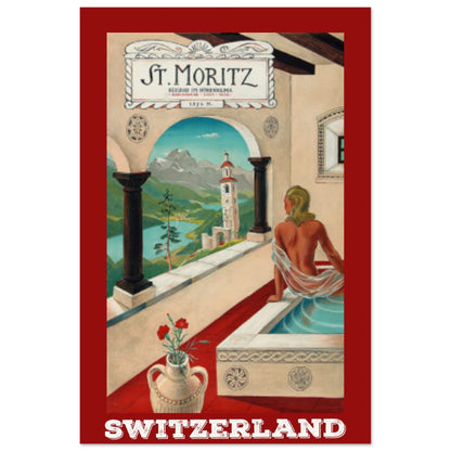 St. Moritz, Switzerland Vintage Travel | Museum-Quality Poster | 60x90 cm / 24x36″