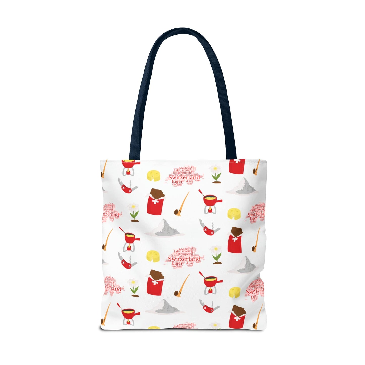 Switzerland Travel Elements Pattern | Tote Bag (AOP)