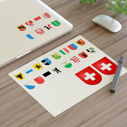 Swiss Cantons Coat of Arms Sticker Bundle: Celebrate Swiss Heritage!