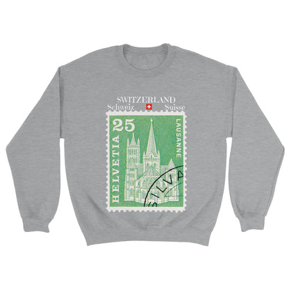 Lausanne, Switzerland-Schweiz-Suisse. Vintage Helvetia Stamp [Postage] Sweatshirt