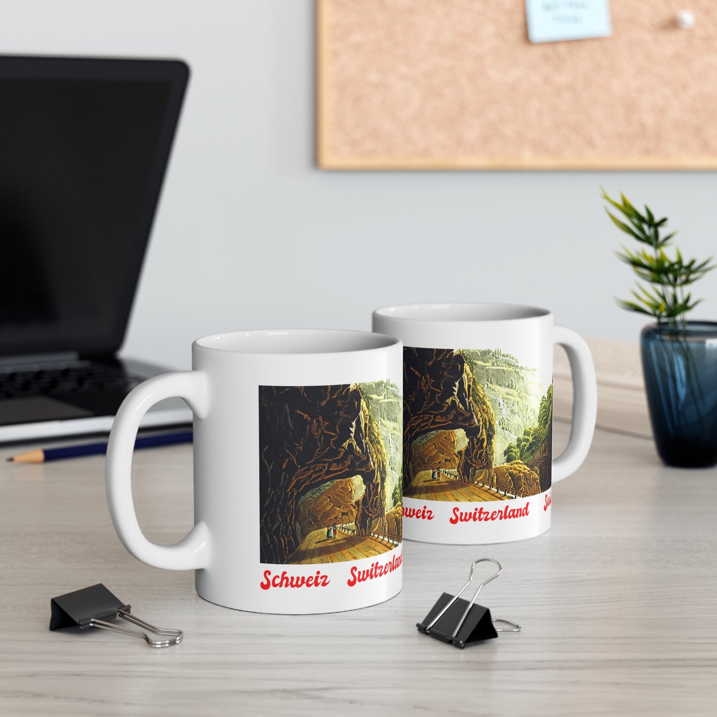 Road Tunnel Through a Rock | Vintage Painting Mug