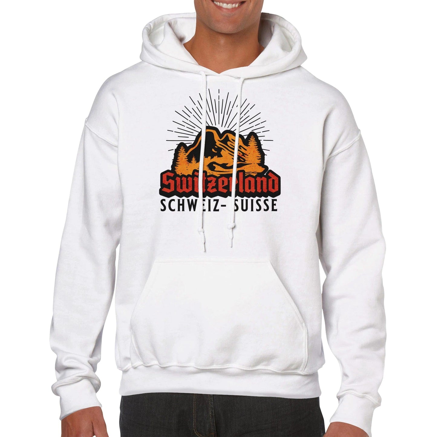 Switzerland | Suisse - Schweiz Hoodie: Retro Mountain Design