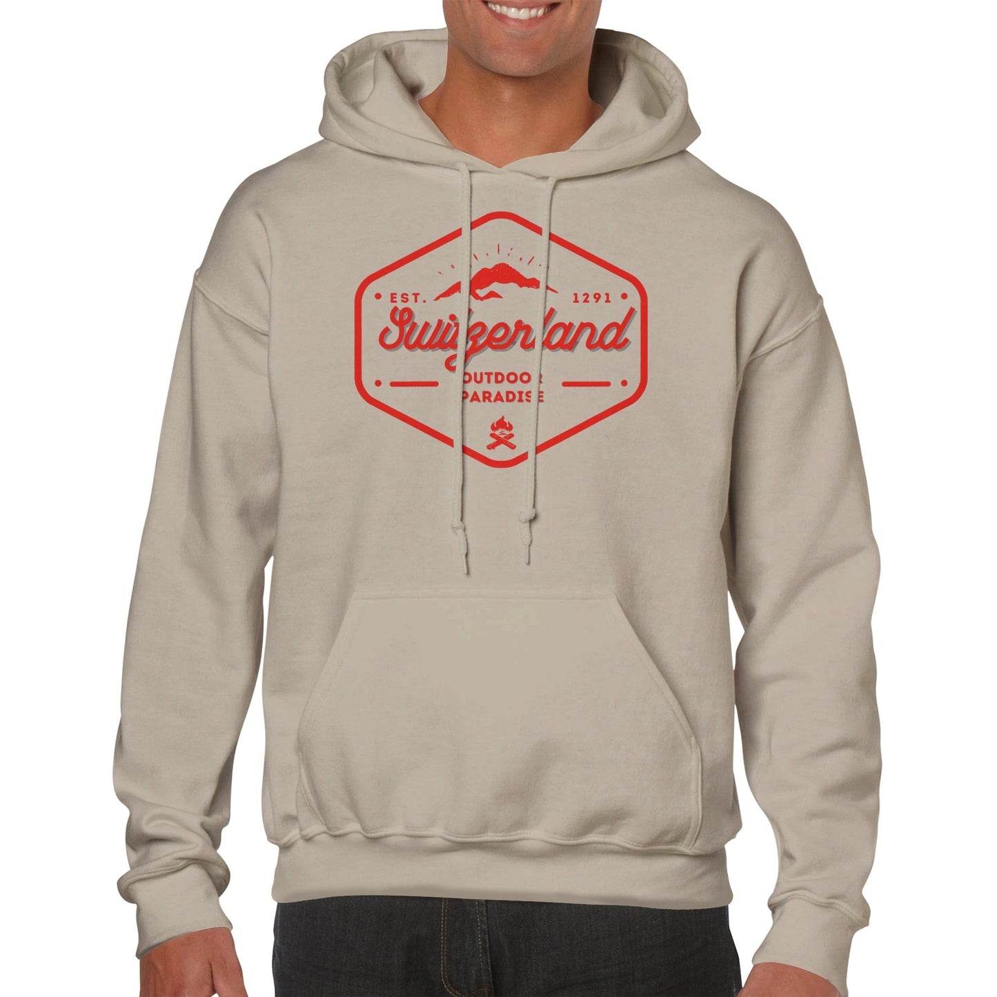 Switzerland - Outdoor Paradise | Mountain Icon Badge Hoodie