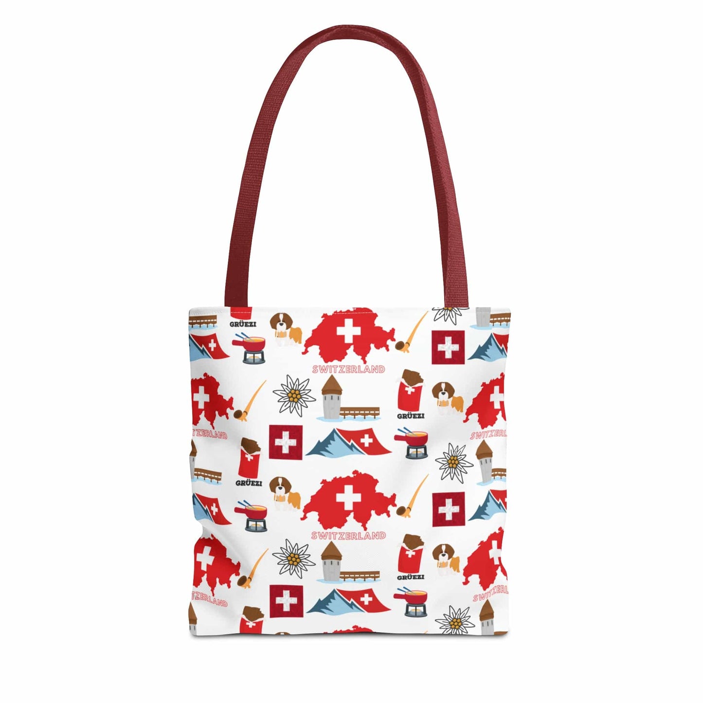 Swiss Travel and Culture Elements Pattern Tote Bag (AOP)