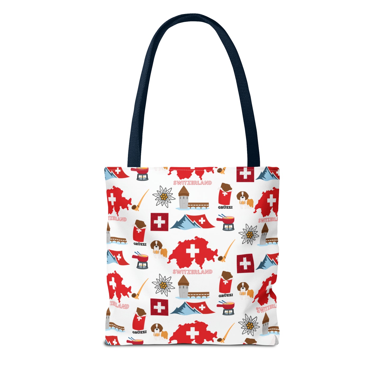 Swiss Travel and Culture Elements Pattern Tote Bag (AOP)