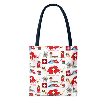 Swiss Travel and Culture Elements Pattern Tote Bag (AOP)