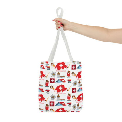 Swiss Travel and Culture Elements Pattern Tote Bag (AOP)