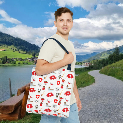 Swiss Icons Tote: Culture & Travel Pattern