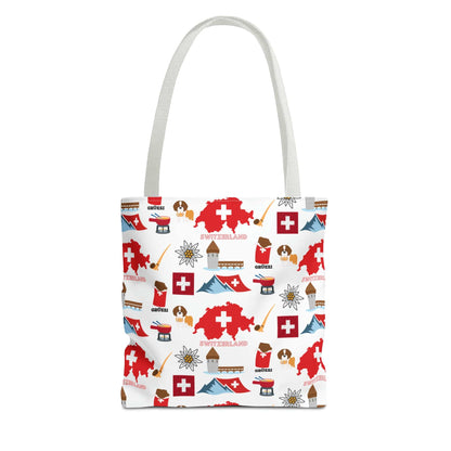 Swiss Travel and Culture Elements Pattern Tote Bag (AOP)