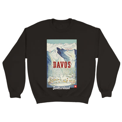 Davos Switzerland Retro Travel Sweatshirt | Vintage Alpine Vibes