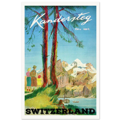 Kandersteg, Switzerland Retro Travel | Timeless Alpine Beauty | Museum-Quality Matte Paper Poster | 60x90 cm / 24x36″