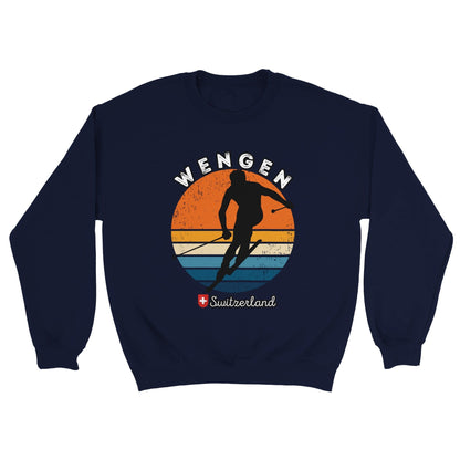 Retro Ski Sweatshirt with Alpine Sunset