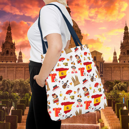 Discover Spain in Style: Vibrant Travel Tote Bag with Iconic Pattern