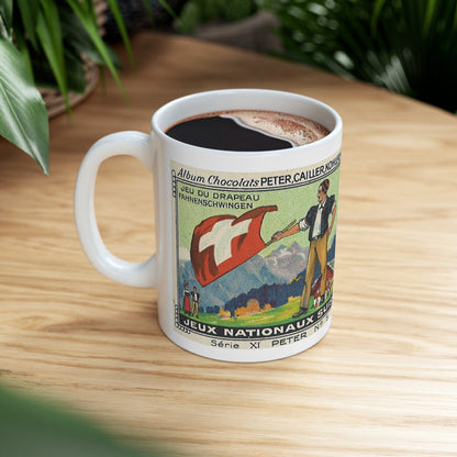 Traditional Swiss Flag Throwing  |  Vintage Painting Mug