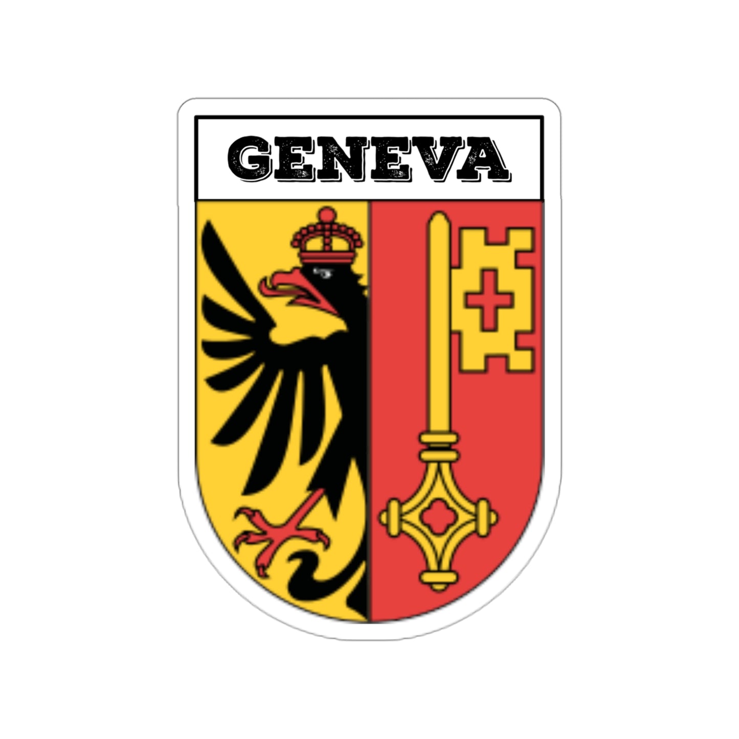 Geneva, Switzerland | Coat of Arms Sticker | Swiss Heritage Emblem Decal