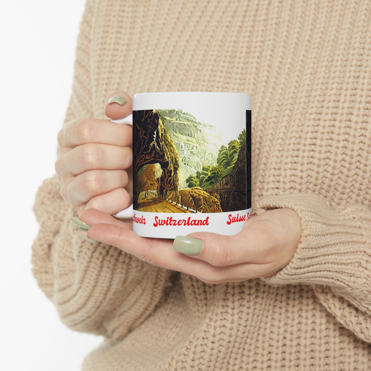 Road Tunnel Through a Rock | Vintage Painting Mug