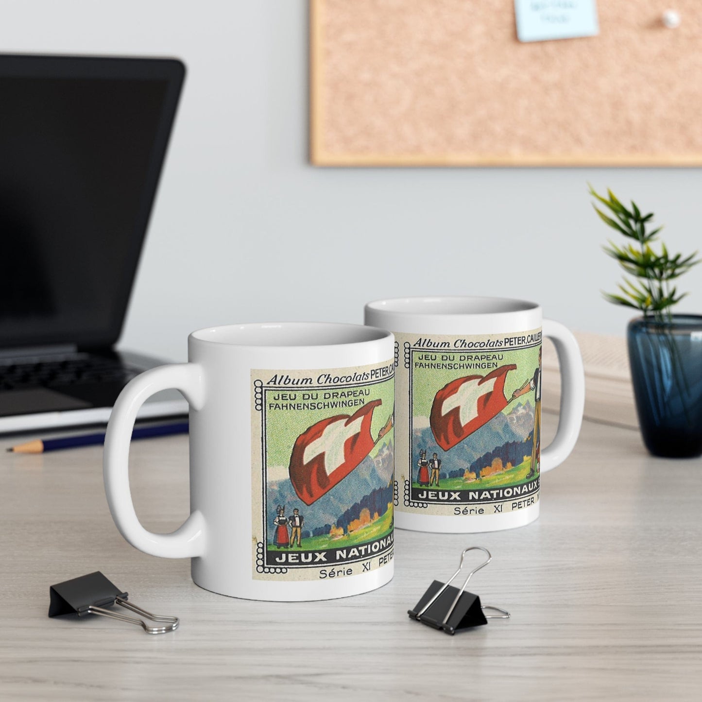 Traditional Swiss Flag Throwing  |  Vintage Painting Mug