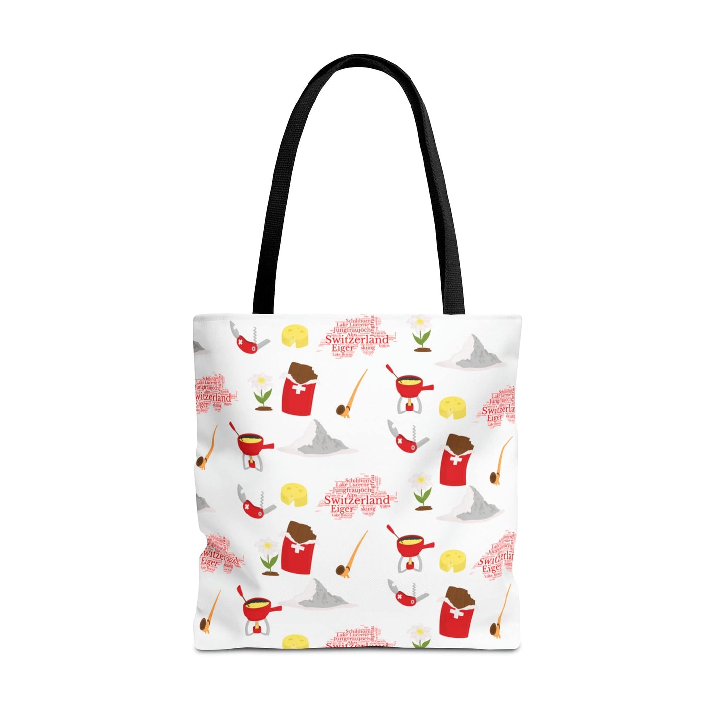 Switzerland Travel Elements Pattern | Tote Bag (AOP)