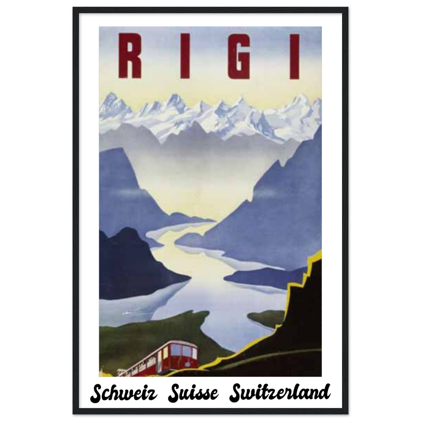 Rigi, Switzerland | Vintage Travel Wooden Framed Poster | 60x90 cm / 24x36″