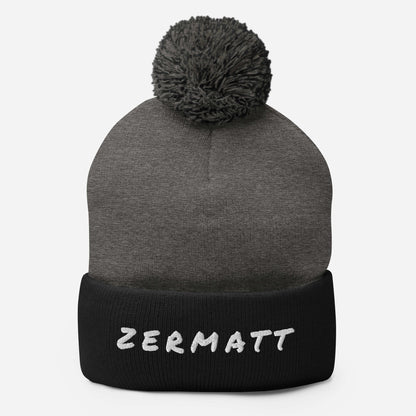 Cozy winter hat with sleek text-based design