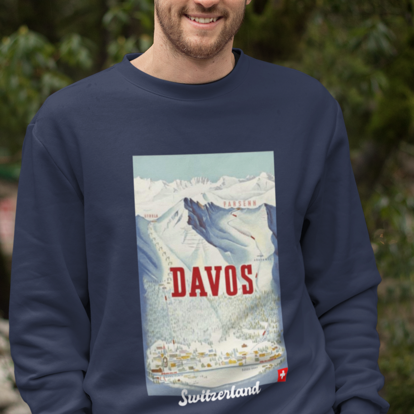 Davos Switzerland Retro Travel Sweatshirt