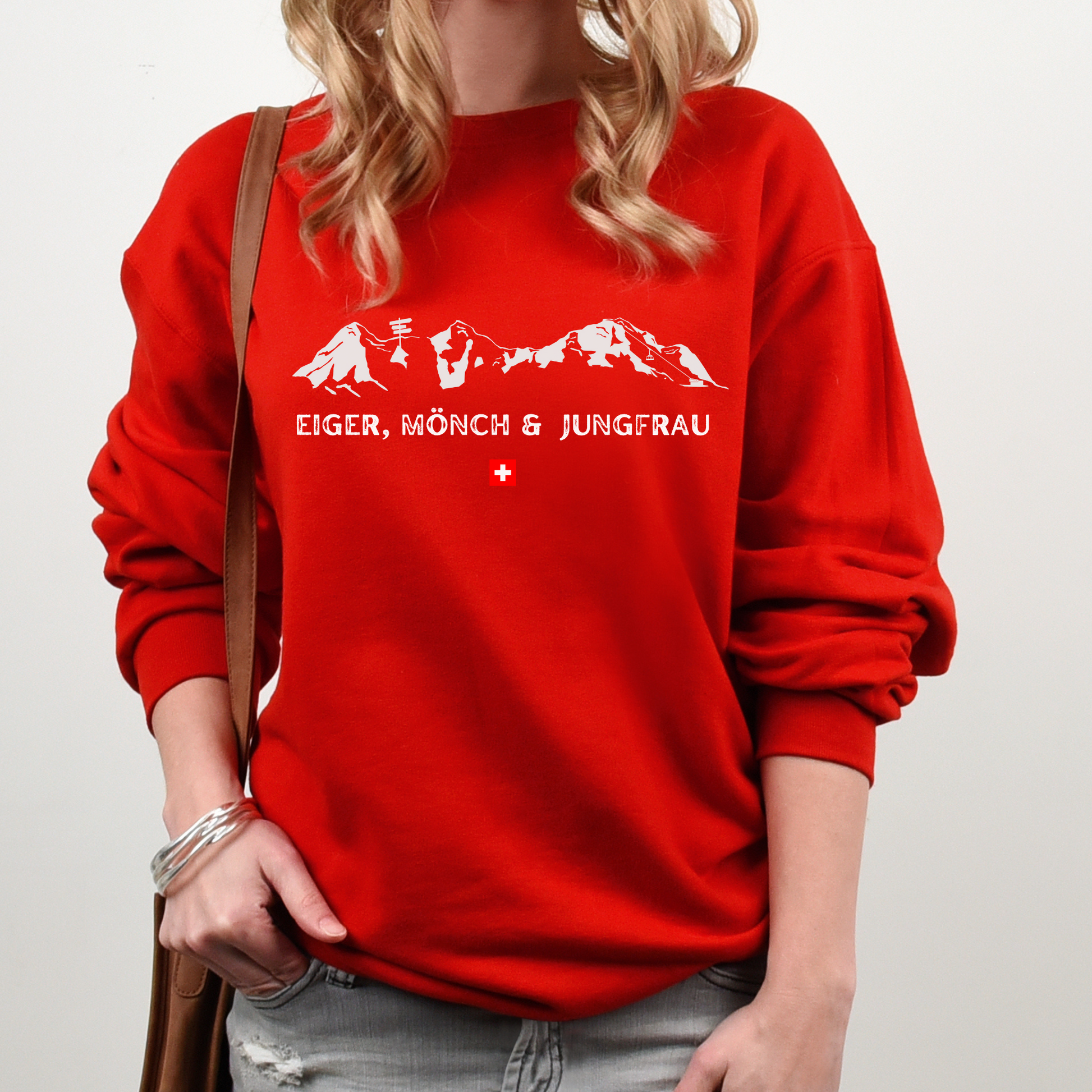 Eiger, Mönch, and Jungfrau Swiss Alps Skyline Sweatshirt 