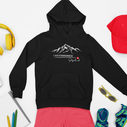 lauterbrunnen switzerland kids hoodie mountain range schweiz suisse